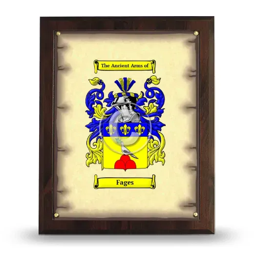 Fages Coat of Arms Plaque