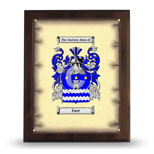 Fare Coat of Arms Plaque