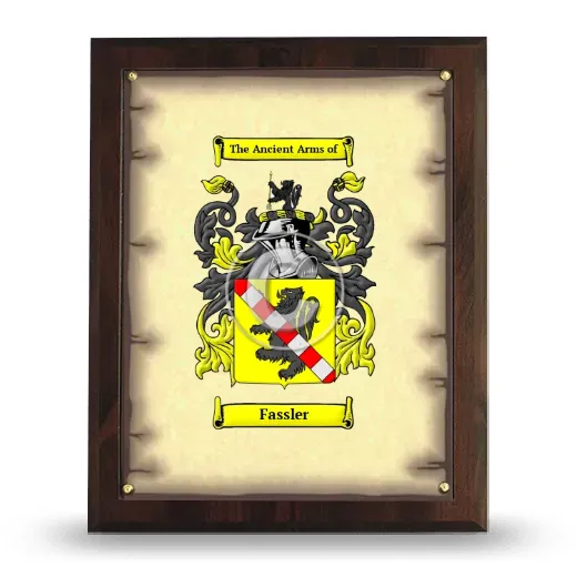 Fassler Coat of Arms Plaque