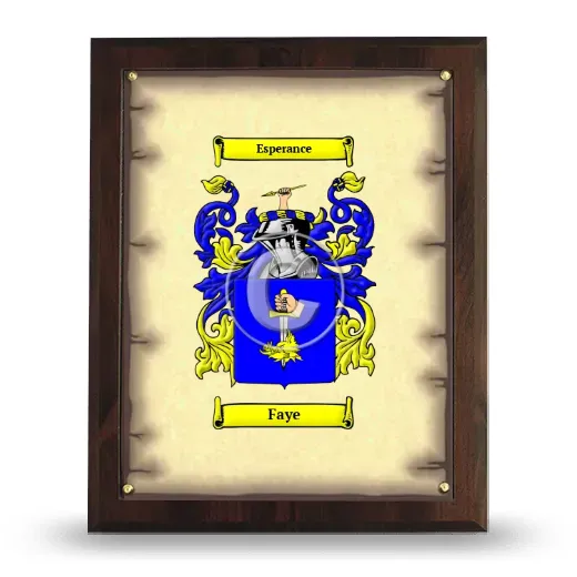 Faye Coat of Arms Plaque