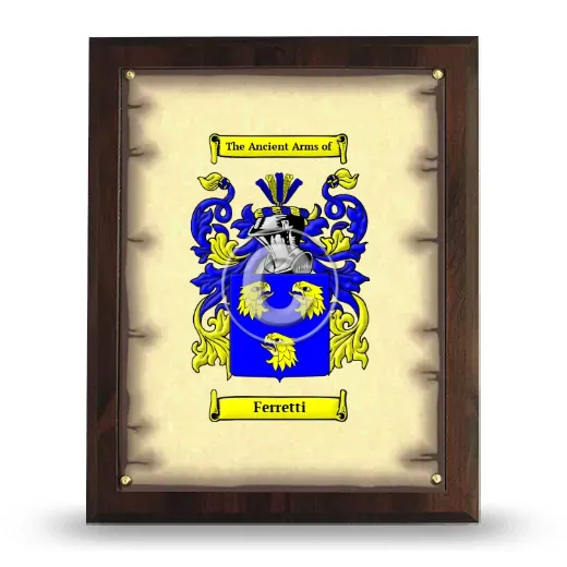 Ferretti Coat of Arms Plaque