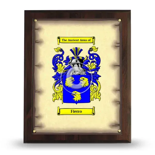 Fierro Coat of Arms Plaque