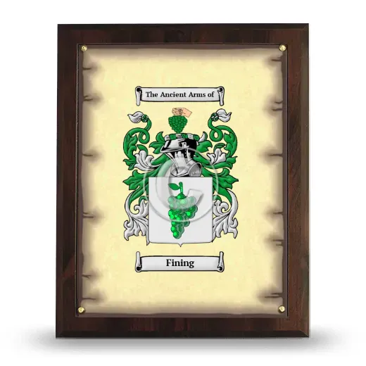 Fining Coat of Arms Plaque