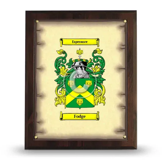 Fodge Coat of Arms Plaque
