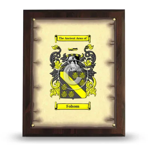 Folsom Coat of Arms Plaque