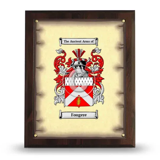 Fougere Coat of Arms Plaque