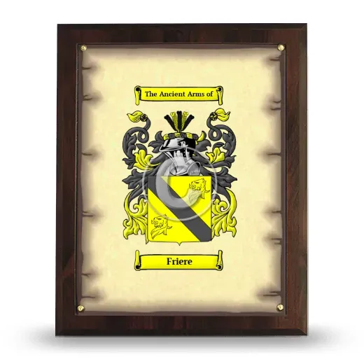 Friere Coat of Arms Plaque