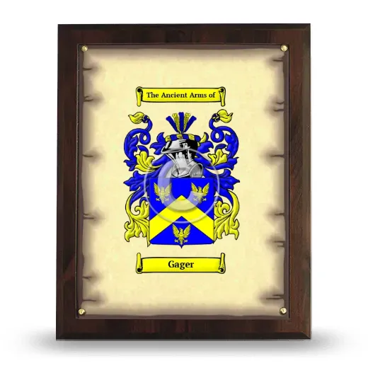 Gager Coat of Arms Plaque