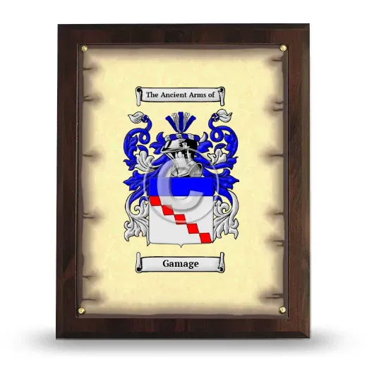 Gamage Coat of Arms Plaque