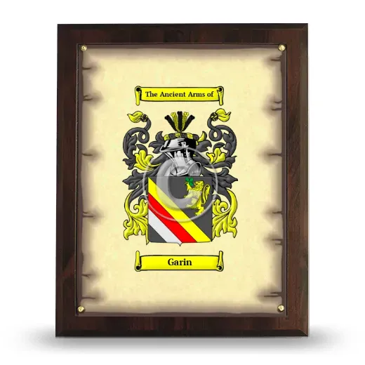 Garin Coat of Arms Plaque