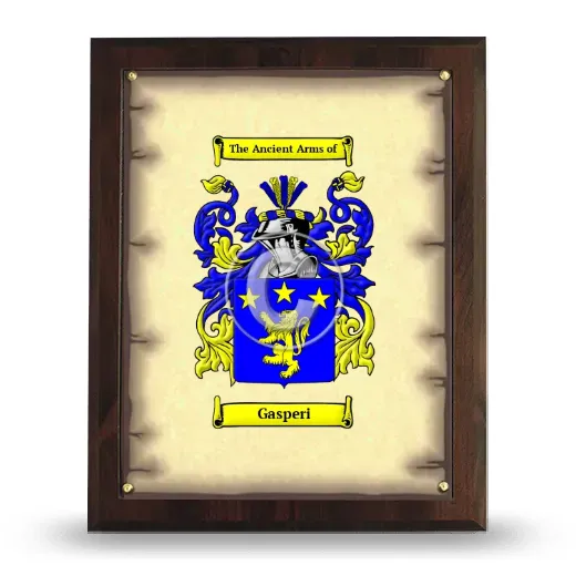 Gasperi Coat of Arms Plaque