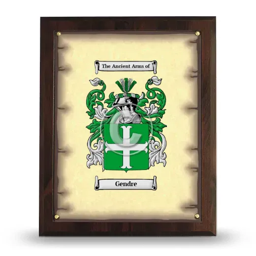 Gendre Coat of Arms Plaque