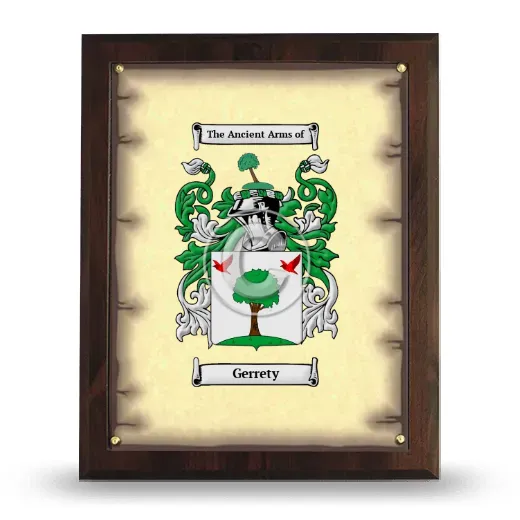 Gerrety Coat of Arms Plaque