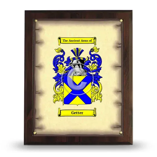 Getter Coat of Arms Plaque