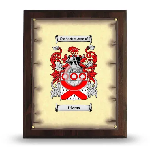 Givens Coat of Arms Plaque