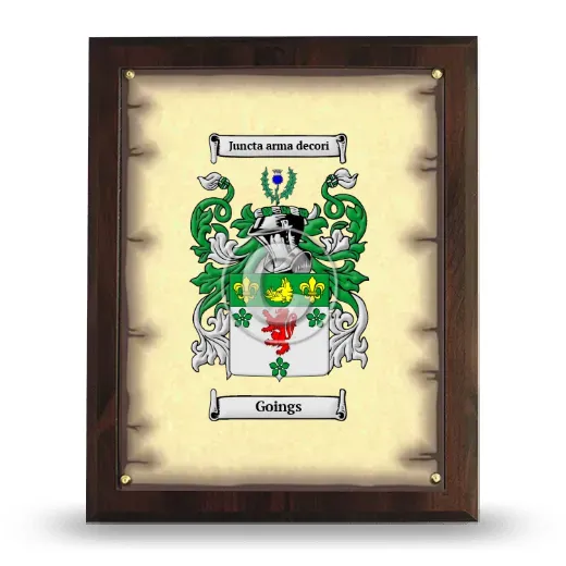 Goings Coat of Arms Plaque