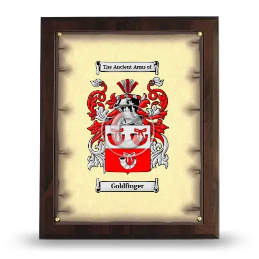 Goldfinger Coat of Arms Plaque