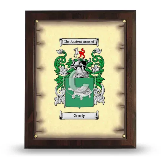 Gordy Coat of Arms Plaque