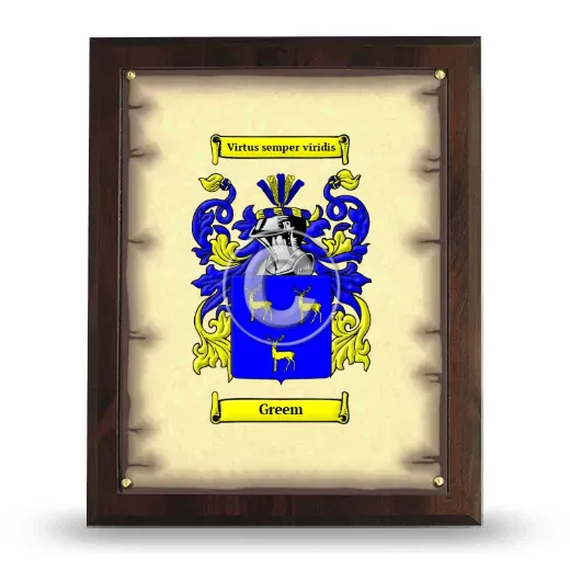 Greem Coat of Arms Plaque