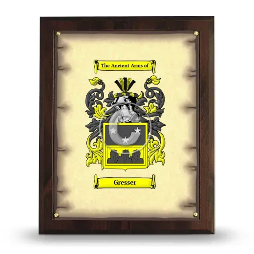 Gresser Coat of Arms Plaque
