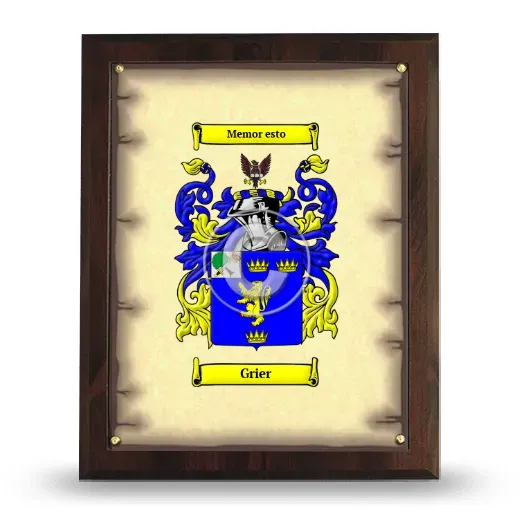 Grier Coat of Arms Plaque