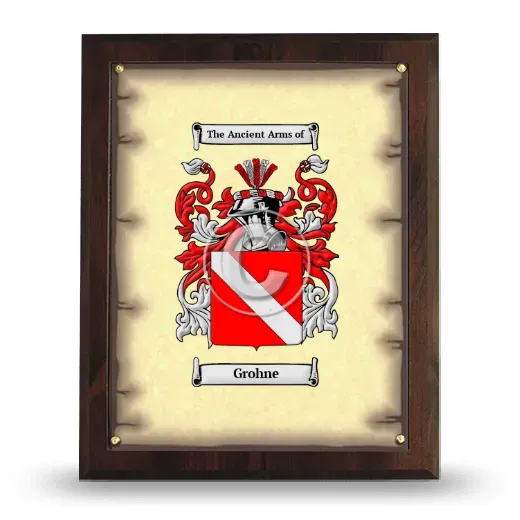 Grohne Coat of Arms Plaque