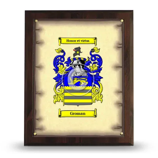 Groman Coat of Arms Plaque