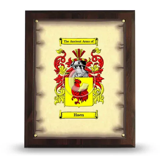 Haen Coat of Arms Plaque