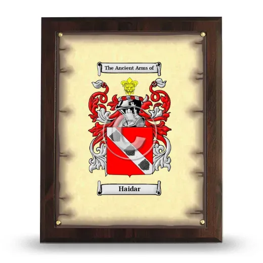 Haidar Coat of Arms Plaque