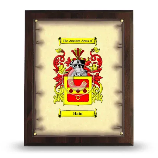 Hain Coat of Arms Plaque