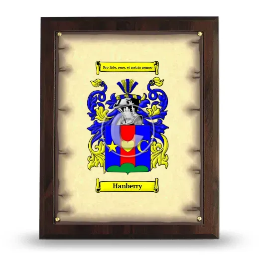 Hanberry Coat of Arms Plaque