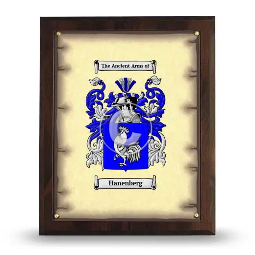 Hanenberg Coat of Arms Plaque