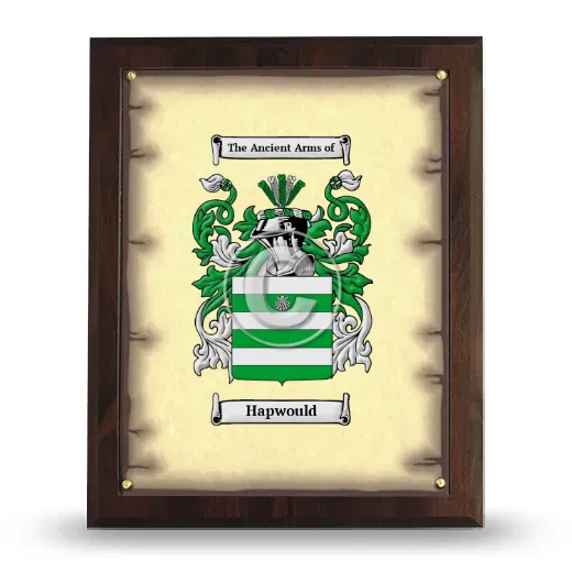 Hapwould Coat of Arms Plaque