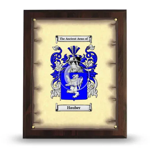Hauber Coat of Arms Plaque