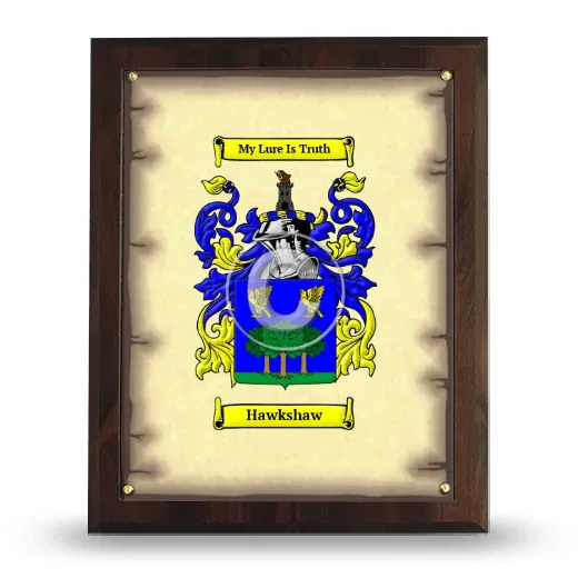 Hawkshaw Coat of Arms Plaque