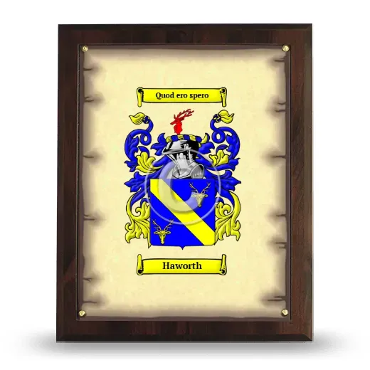Haworth Coat of Arms Plaque