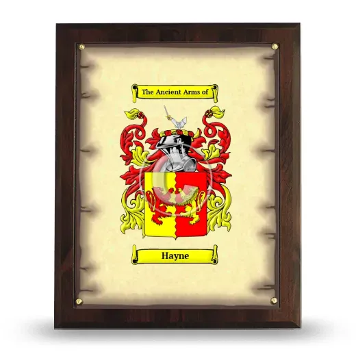 Hayne Coat of Arms Plaque