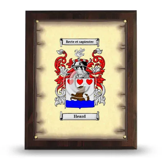 Heard Coat of Arms Plaque