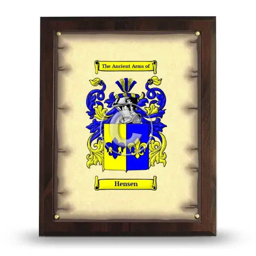 Hensen Coat of Arms Plaque