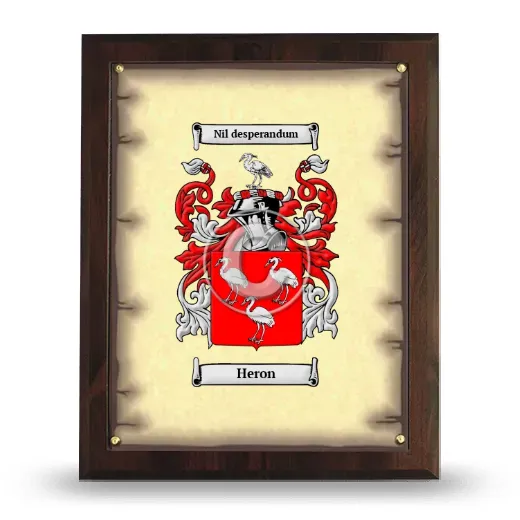 Heron Coat of Arms Plaque
