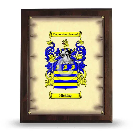 Hicking Coat of Arms Plaque