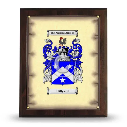 Hillyard Coat of Arms Plaque