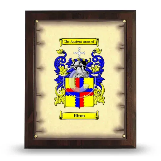 Hiron Coat of Arms Plaque