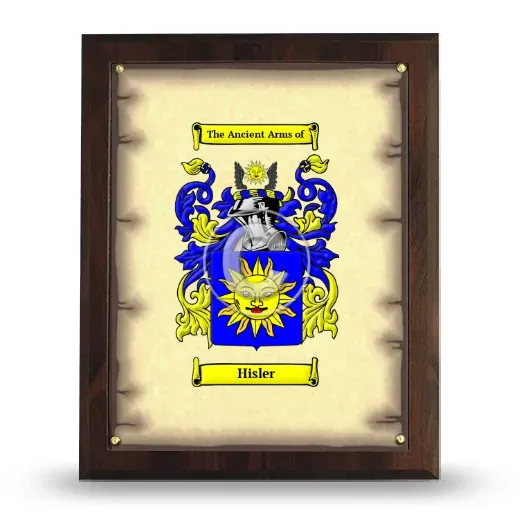 Hisler Coat of Arms Plaque