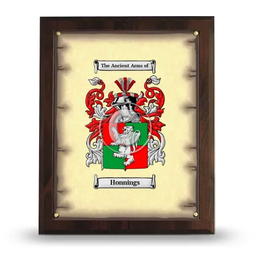 Honnings Coat of Arms Plaque