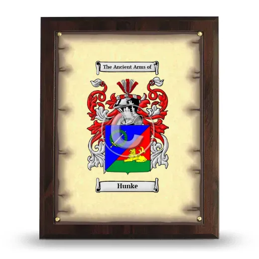 Hunke Coat of Arms Plaque