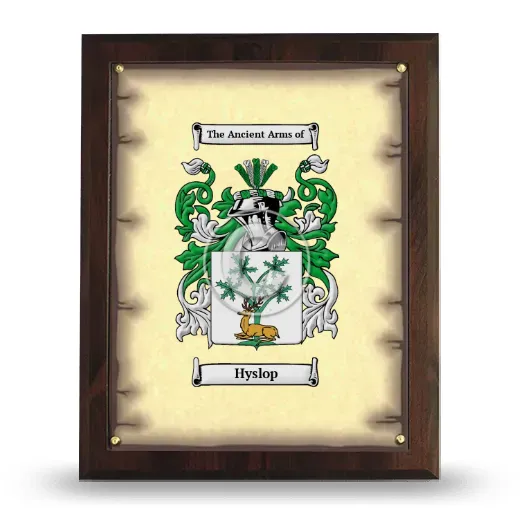 Hyslop Coat of Arms Plaque