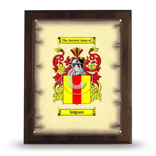 Iniguez Coat of Arms Plaque