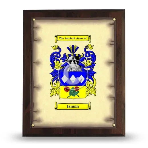 Jannin Coat of Arms Plaque