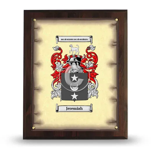 Jeremiah Coat of Arms Plaque